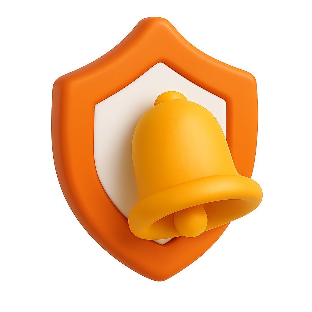 Icono PNG amarillo de escudo para seguridad y alertas