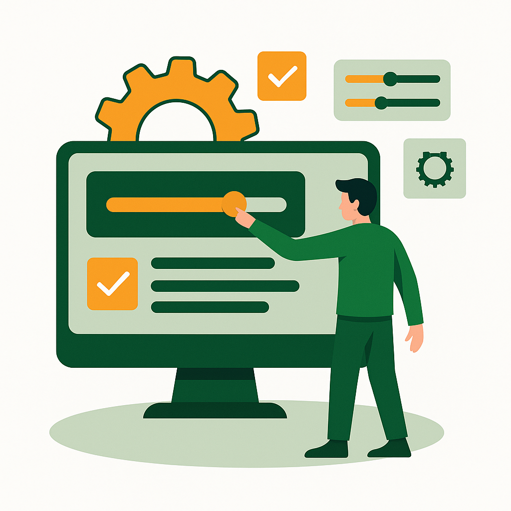 Icono de personalización con controles deslizantes y ajustes