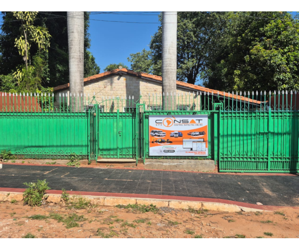 Mapa con marcador indicando la ubicación próxima de la sucursal en Paraguay, con bandera paraguaya
