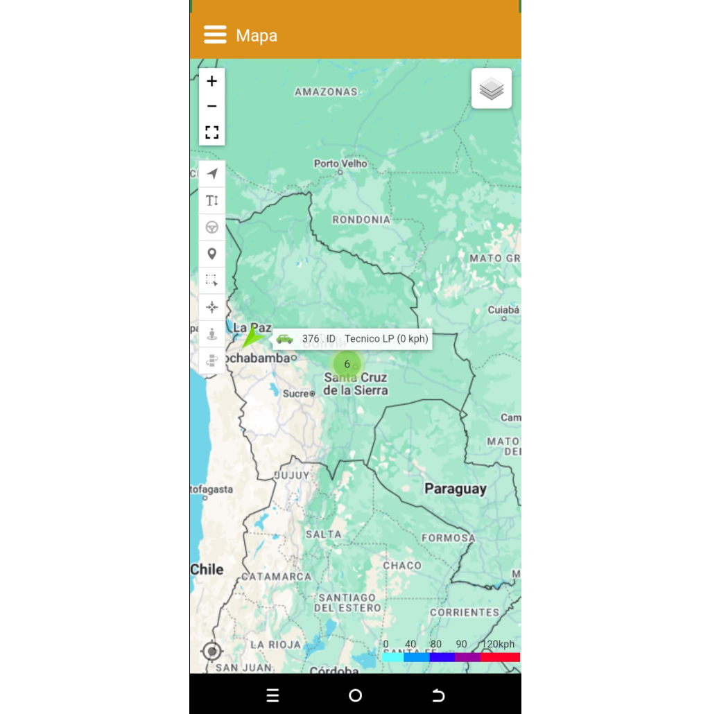 Pantalla de celular moderna con bordes muy redondeados, fondo blanco y diseño limpio, mostrando una imagen de pantalla con texto 'Gestión de Geocercas'